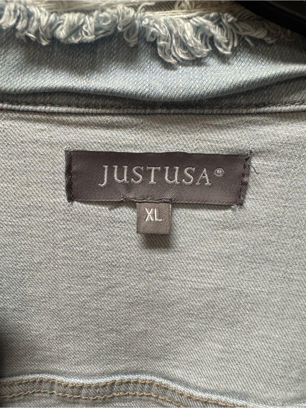 Just USA Light Wash Distressed Denim Jacket - Picture 3 of 3